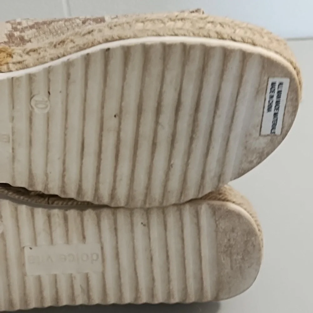 Dolce Vita Tan Espadrille Slide Platform Shoes